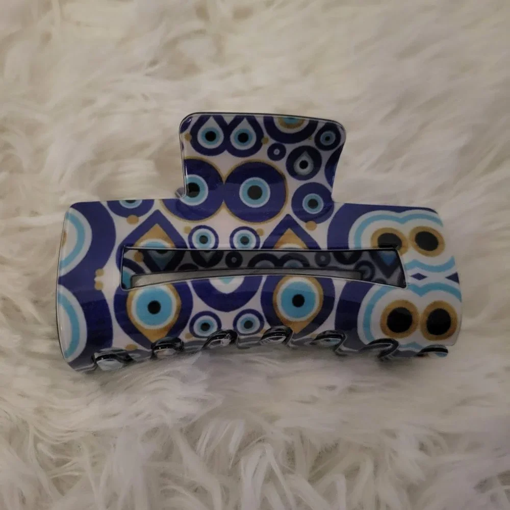 Evil Eye Design Claw Hair Clip